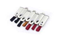 Porte-clés promotionnel en métal mini clé usb dispositif de stockage en métal personnalisé 2.0 32GB 64GB clé usb en cuir cristal musique usb
