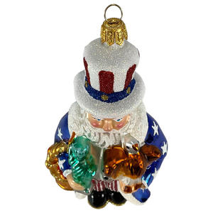 Personalizada Colgante Vidrio Soplado Tío Sam <span class=keywords><strong>Navidad</strong></span> Papá Noel Decoraciones Vidrio Estatuilla Regalo <span class=keywords><strong>de</strong></span> <span class=keywords><strong>Navidad</strong></span> - Product Image 4