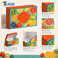 Boîte en carton ondulé empilable de qualité supérieure, recyclable, avec impression couleur intégrale de motifs de logo personnalisés, pour l'emballage des fruits