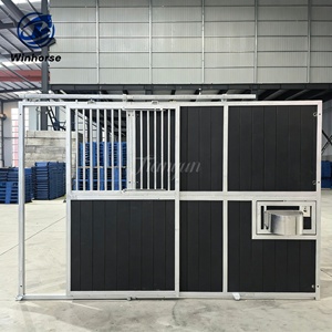 Box per <span class=keywords><strong>Cavalli</strong></span> da 12 Piedi con Porta Scorrevole, Elegante Contenitore Nero <span class=keywords><strong>in</strong></span> Bambù Massiccio per Stalle Equestri, Vendita Calda <span class=keywords><strong>in</strong></span> Olanda - Product Image 1