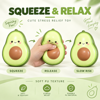 Jouet Squishy en PU en forme d'avocat, mignon, à remontée lente, souple, anti-stress, pour enfants de 5 à 7 ans, idéal pour cadeaux et fêtes