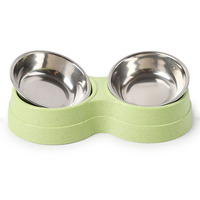 Double bol pour animaux domestiques, mangeoire d'eau et d'alimentation pour chiens et chats, accessoires pour chatons et chiots, mangeoire en acier inoxydable
