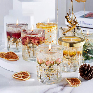 Home Decoration Clear Transparent Gel Wax Candles Glass Cup Aromatherapy Scented Candles/Candels