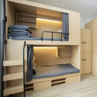 Lit superposé capsule moderne en bois multicouche pour dortoir, taille personnalisable, garantie 1 an, marque Olive, démontable et assemblable pour chambre à coucher