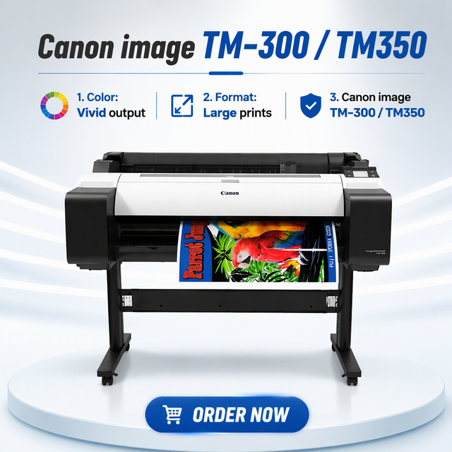 Refurbished Canon ImagePROGRAF TM-300 TM-305 36 Inch A0 Large Format Inkjet Printer CAD Plotter for Blueprint Poster Printing