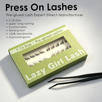 Bande de cils autocollants Manga à pression, extensibles et confortables, 100% faits à la main, taille personnalisée, vente en gros, boîte magnétique, Europe, Royaume-Uni