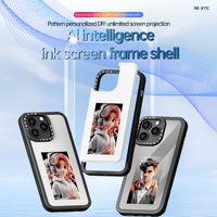Casing Ponsel Mewah Desainer Ajaib Layar Eink 4 Warna NFC untuk iPhone 15 14 13 Pro Max, Casing Ponsel DIY
