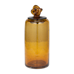 Vaso Decorativo in Vetro con Coperchio a Nodo per Arredamento Soggiorno - Product Image 1