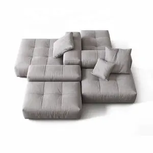 A modular sofa that can be freely combined, double-sided floor-standing island sofa, velvet cloth, gray sofa down