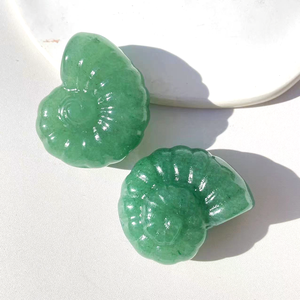 Tự nhiên Tay Chạm Khắc màu xanh lá cây Aventurine ammonite ốc xà cừ hóa thạch thạch anh ốc xà cừ tinh thể chạm khắc - Product Image 5