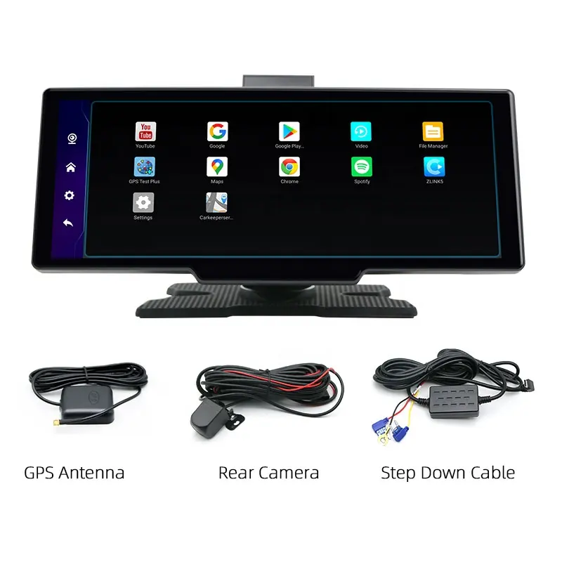 10.26 "doppia lente 1080P Android 10 auto Multi-media lettore DVD fotocamera Dashcam con Carplay GPS BD ADAS 4G Wifi sensore G