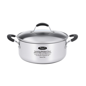 Cacerola Tempura de Acero Inoxidable de 26 cm con Tapa, Compatible con Inducción, Apta para Lavavajillas - Product Image 2