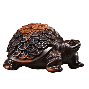 Traditional Chinese Golden Turtle Wood Carving Cultural Lacquerware Symbolizing Wealth Longevity Good Fortune