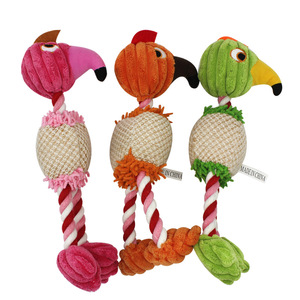 Jouet sonore interactif pour chiens Kinghon en peluche de velours ananas trois couleurs, corde et poupée qui couine pour l'entraînement des chiens (vente en gros) - Product Image 2
