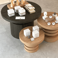 Nouvelle mode de meubles nordiques pour le salon table ronde en bois massif avec îlot central à base en spirale