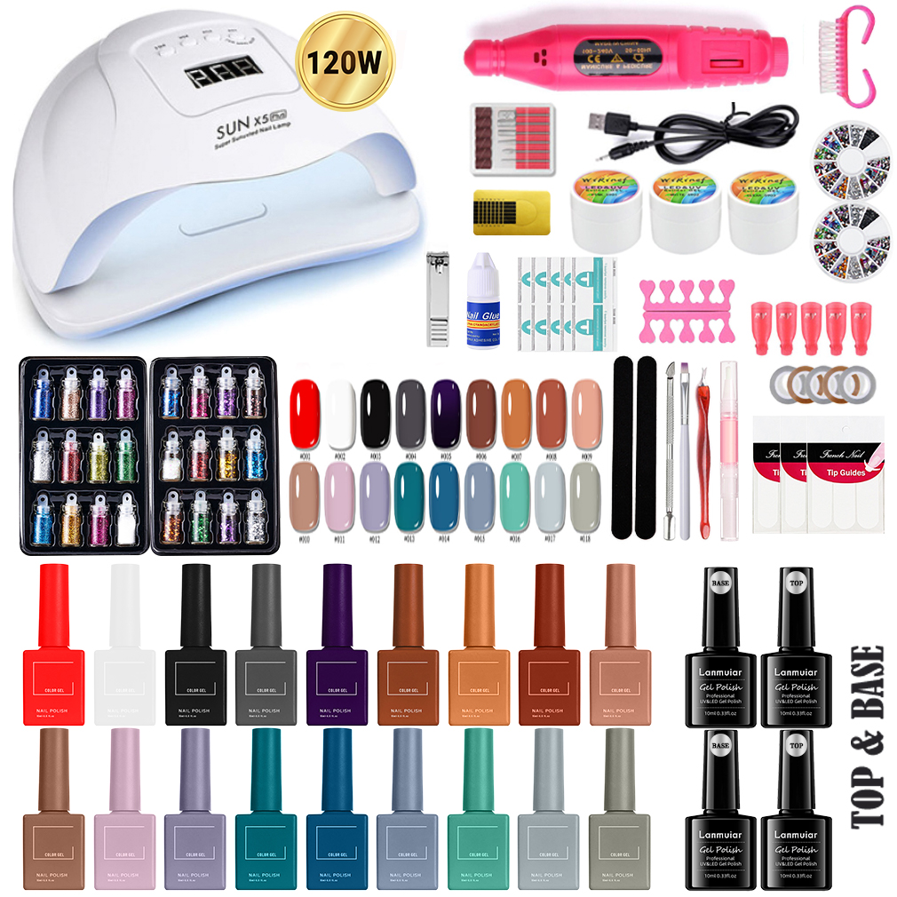 Nail Art Levert Salon Manicure Tool Set Compleet Private Label 15Ml Nagel Uv Gel Nagelset Professionele Volledige Set