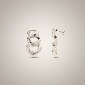 Boucles d'oreilles tendance à maillons épais en argent sterling 925 - Product Image 3