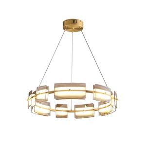 Lampadario LED Moderno Industriale in Ferro e Vetro con Finitura <span class=keywords><strong>Oro</strong></span> e Nero, Luce Calda Protettiva per gli Occhi per Soggiorno - Product Image 5