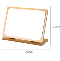 Support de miroir de maquillage pliant classique simple face Table en bois écologique avec miroir carré Miroir de bureau personnalisé