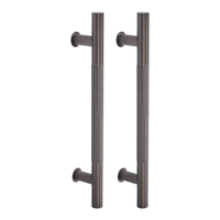 Poignée de porte en acier inoxydable massif, moletée, double face, pour porte vitrée, idéale pour appartement de luxe