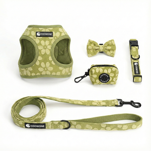 Conjunto de Arnés, Correa, <span class=keywords><strong>Collar</strong></span>, Pañuelo y Dispensador de Bolsas para Excremento para Perros, Ajustable, de Tweed de Lujo, con Logotipo Personalizado OEM - Product Image 6