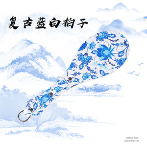 Custom Blue-and-White Porcelain Pattern Handcuffs and Punishment Whip Leather Spanking Paddle for <strong>Bondage</strong> BDSM Sex Toys - Product Image 3