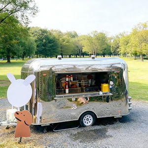 Chariot de restauration mobile compact en acier inoxydable avec fenêtre de service latérale pour la vente de snacks et de boissons aux marchés nocturnes - Product Image 4