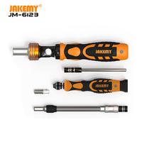 Jeu de tournevis magnétiques à anneaux colorés OEM JM-6123 de 31 pièces, manche en plastique, couple réglable, certifié CE, outil de réparation DIY
