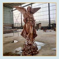 Statue d'ange de Bethléem en bronze coulé en silicone de grande taille pour l'extérieur, fontaine d'eau, sculpture personnalisée en usine