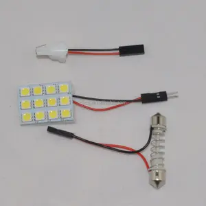 12V Festoon 5050 12SMD Car Led Interior Panel Light C5W W5W T10 Festoon 12led Car Dome Led Reading Interior Light