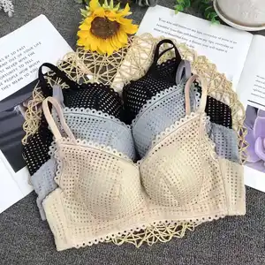 UK Large Cup Women Bra Front Closure Lingerie Wired Brassiere Lace Back  Bralette