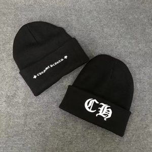 Casquette en tricot jacquard coton et élasthanne brodée Chrome Hearts, nouvelle collection automne-<span class=keywords><strong>hiver</strong></span>, pour adultes, hommes et femmes, tendance, bonnet chaud à capuche - Product Image 2