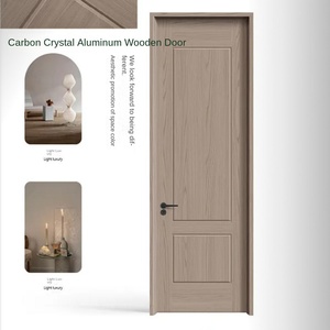 Porte coulissante en bois massif blanc insonorisée et imperméable au design moderne pour entrée extérieure de cuisine intérieure de chambre d'hôtel - Product Image 4