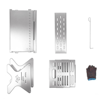 Barbecue pliable en acier inoxydable Luling HP3245XB, léger et portable, foyer pliable, réchaud à charbon de bois pour le camping et les pique-niques