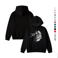 Sweat-shirt à capuche unisexe surdimensionné avec imprimé étoile métallique, style streetwear urbain, tendance mode