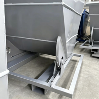 Bac à déchets industriels auto-basculant pour chariot élévateur, bac de collecte de ferraille pour entrepôt, bac basculant