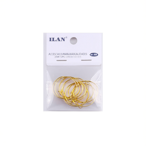 Orecchini a Cerchio in Oro Ilan 20mm, 12 Pezzi, Forniture per Artigianato, Modello Cina 31258 - Product Image 1