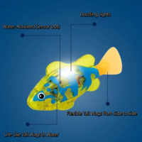 Yaxin Jouets de bain interactifs pour aquarium, poissons robots colorés, étanches, qui s'activent dans l'eau et qui brillent pour les enfants