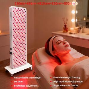 REDSKY 630nm 660nm 810nm 830nm 850nm Appareil <span class=keywords><strong>de</strong></span> beauté sur pied 1500W Panneau <span class=keywords><strong>de</strong></span> luminothérapie LED infrarouge rouge Corps entier Prise US - Product Image 1