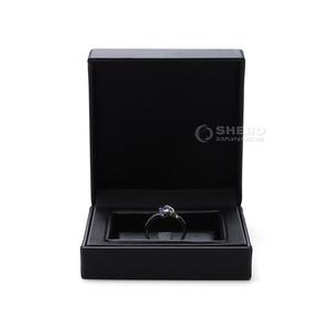 Black Pu Leather Jewelry <b>Box</b> Factory Wholesale High End Diamond <b>Ring</b> <b>Box</b> for Jewelry Shop Display - Product Image 2