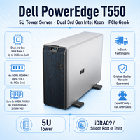 Serveur Tour Dell T550 5U Double Socket 16 DIMM DDR4 PCIe 4.0 SAS SATA GPU pour la Virtualisation de Bases de Données Critiques d'Entreprise et l'IA