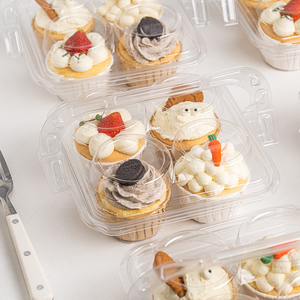 4-mảnh trong suốt xách tay giỏ hoa vỉ nướng bánh ngọt Tart <span class=keywords><strong>muffin</strong></span> cupcake rõ ràng Đóng gói hộp - Product Image 3