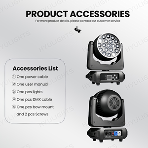 Faro Mobile LED 19x15W RGBW con Effetto Beam Wash/Zoom e Halo, Controllato da DMX512, Struttura in Alluminio per Applicazioni DJ e KTV - Product Image 2