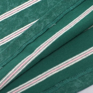 Vintage Wash Stripe Tshirt Lâche Grande Taille Coton Jersey Respirant Grande Taille avec Logo Avant Personnalisé Conception Vierge - Product Image 4