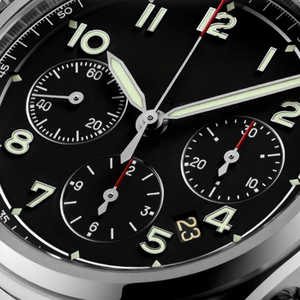 Montre chronographe automatique mécanique avec bracelet en acier inoxydable noir mat pour homme Longinesing - Product Image 3