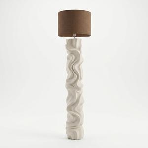 Sculptural Wavy Floor Lamp, Minimalist Resin <b>Standing</b> Lamp, Wabi Sabi Decorative Floor Light for Living Room Hotel Villa - Product Image 1