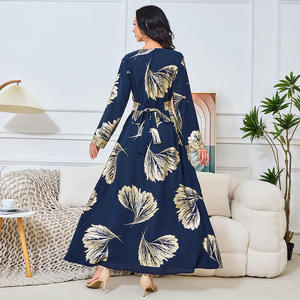 Verano nueva ropa de mujer musulmana moda flor bronceadora Oriente Medio adoración bata vestido femenino - Product Image 4