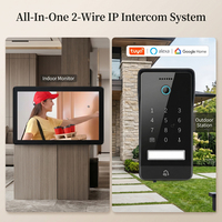 Système d'interphone vidéo IP intelligent Hiwink 2 fils 2K pour villa avec identification faciale, contrôle par application NFC, Tuya, Alexa, 8 moniteurs, 4 sonnettes