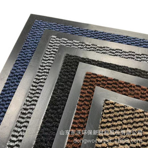 Tapis de porte en PVC à poils coupés, rectangulaire, épaisseur moyenne, rayé, imperméable, pour usage domestique - Product Image 3