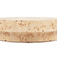 Table basse moderne pour salon, en placage de bois Mappa Burl, ronde, unique, pour la maison